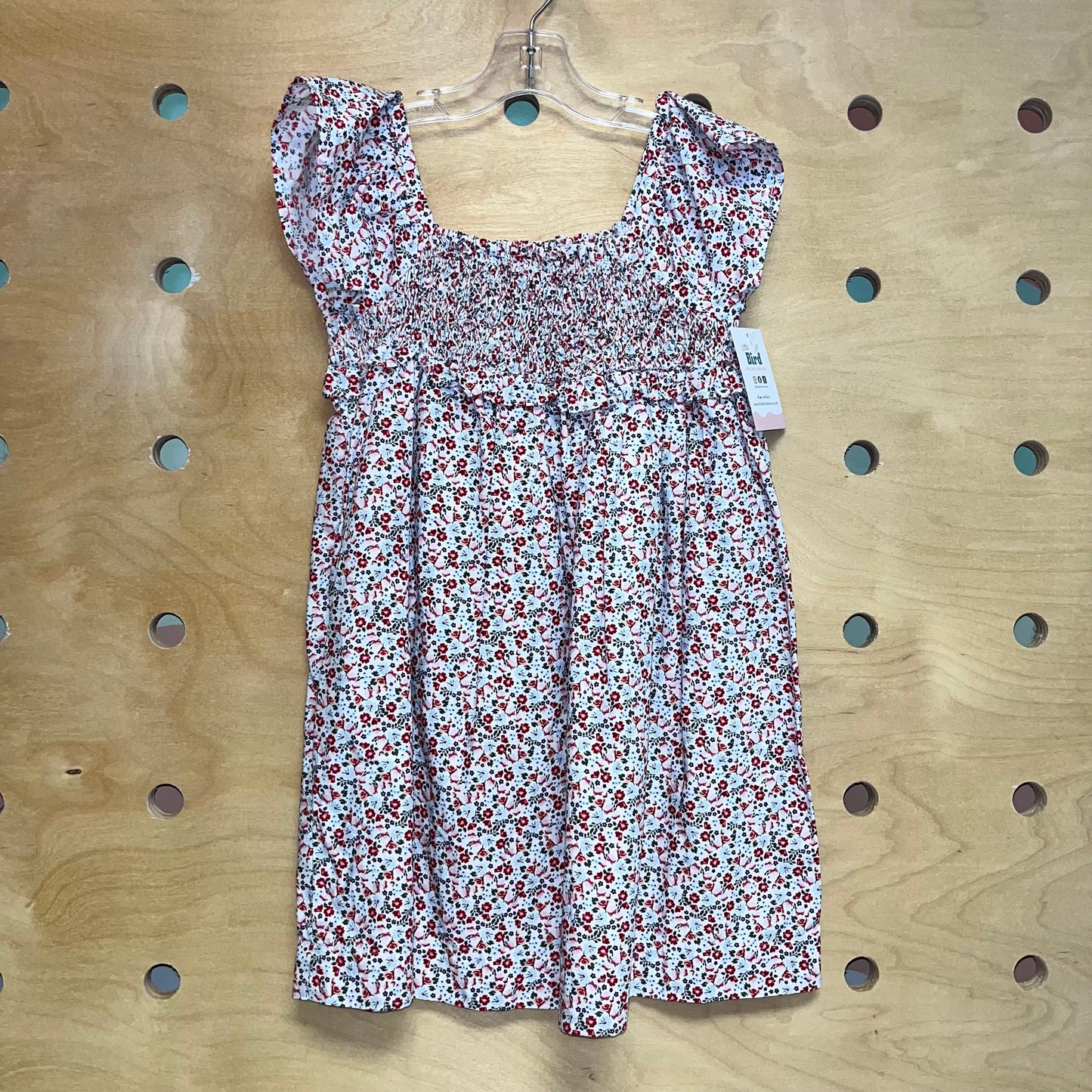 Smocked Rosettes Floral Dress