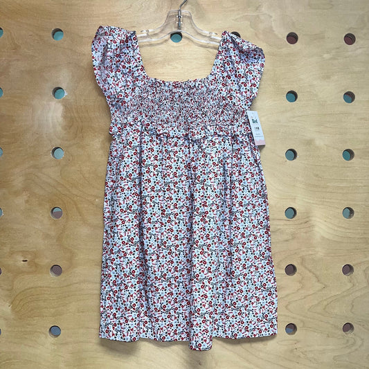 Smocked Rosettes Floral Dress