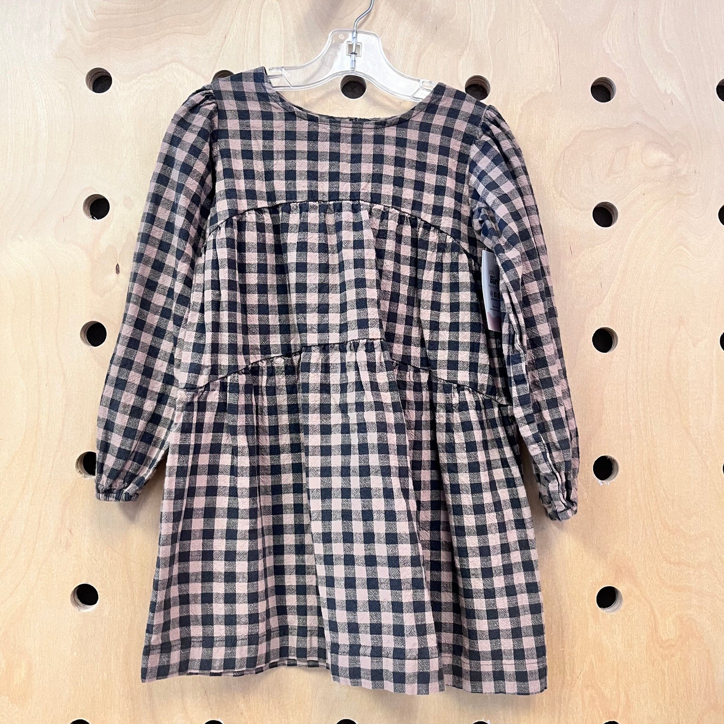 Black + Brown Gingham Dress