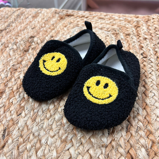 Black Happy Face Slippers