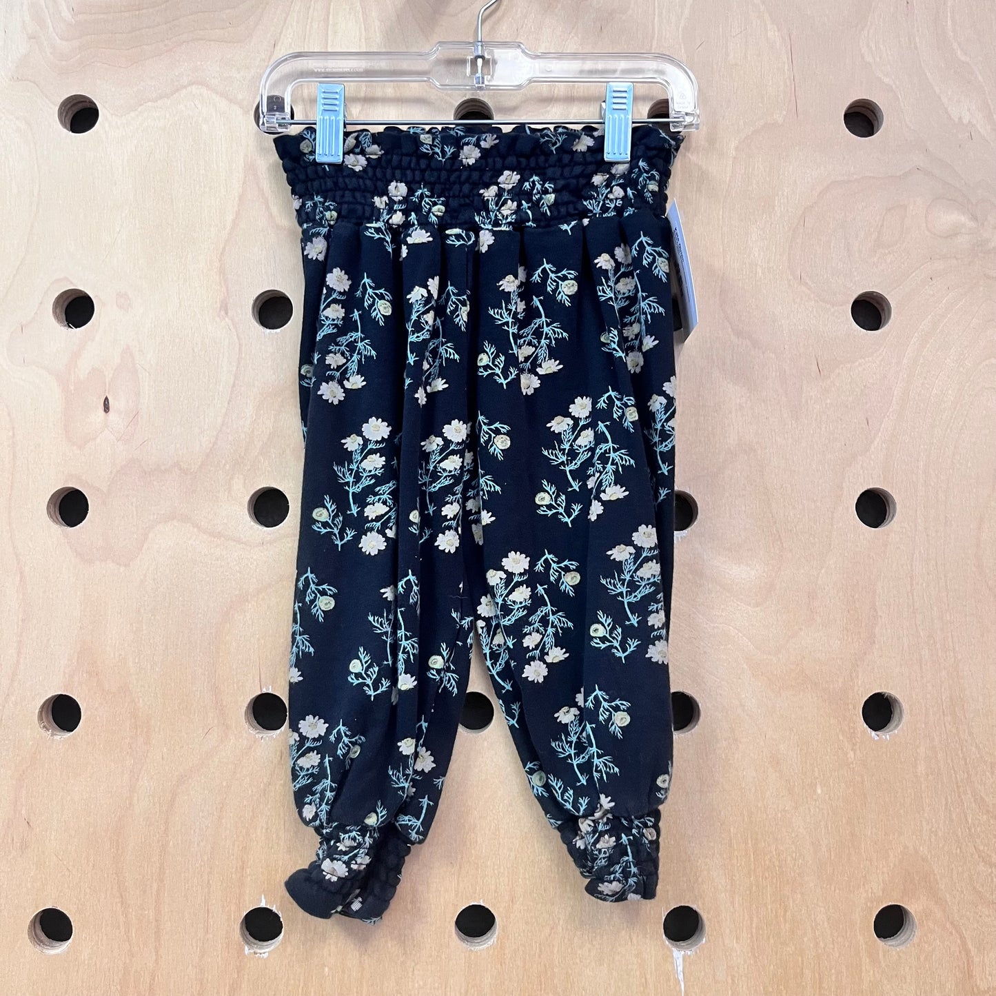 Black Floral  Organic Cotton Joggers