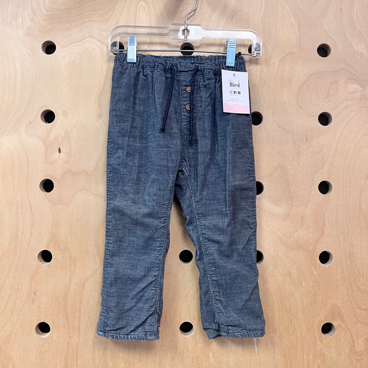 Grey Cord Lined Pants