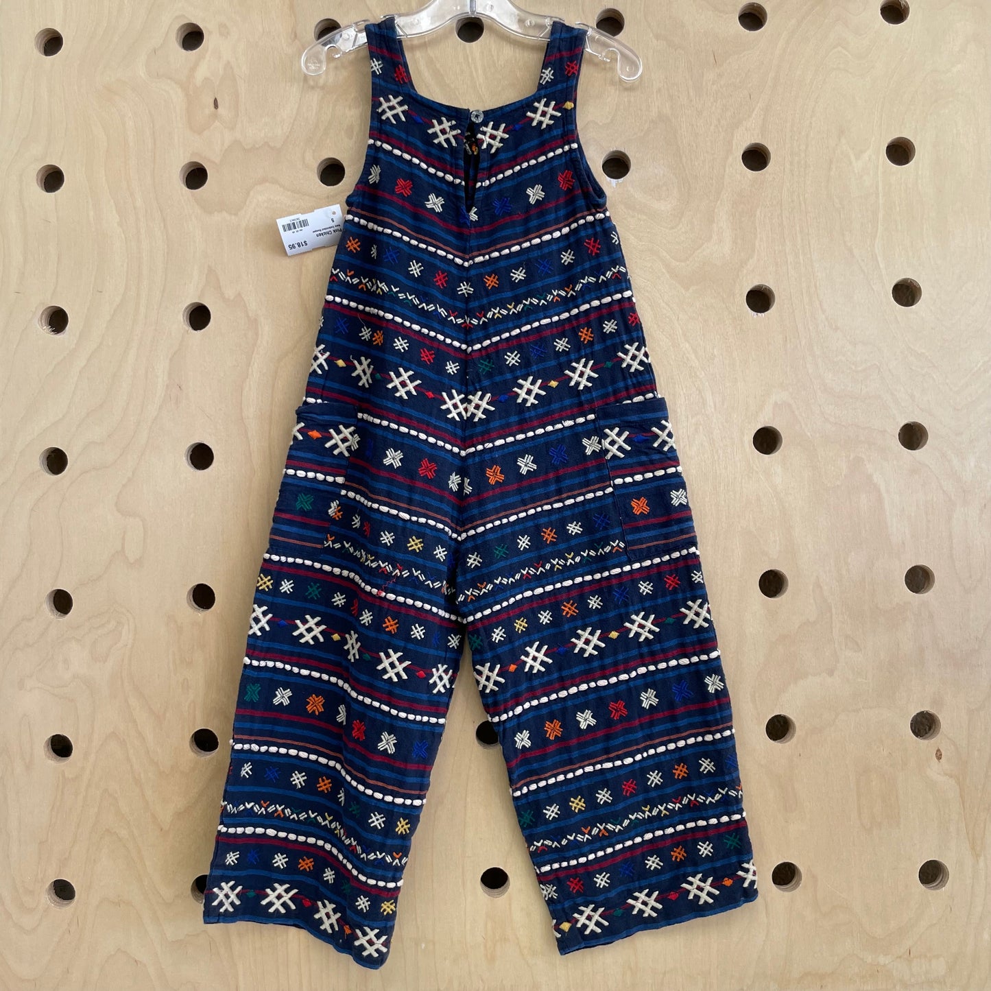 Navy Embroided Romper
