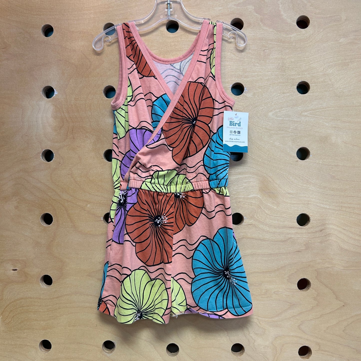 Peach/Rust Floral Cross Front Romper