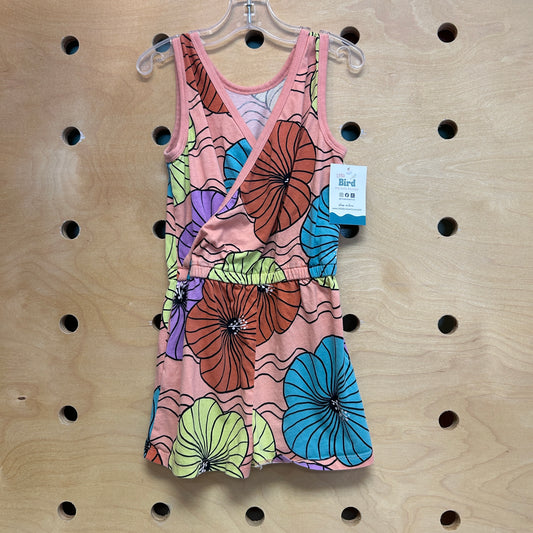 Peach/Rust Floral Cross Front Romper