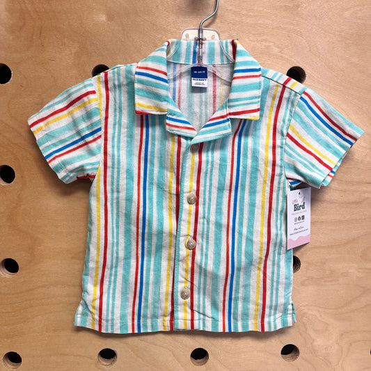 Colorful Striped Button Up