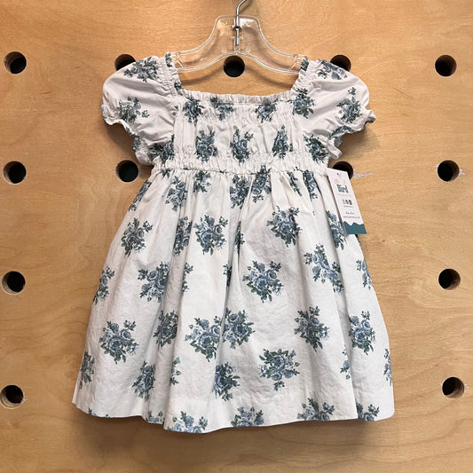 White & Blue Roses Dress