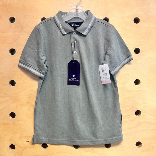 Green Striped Henley Tee NEW!!
