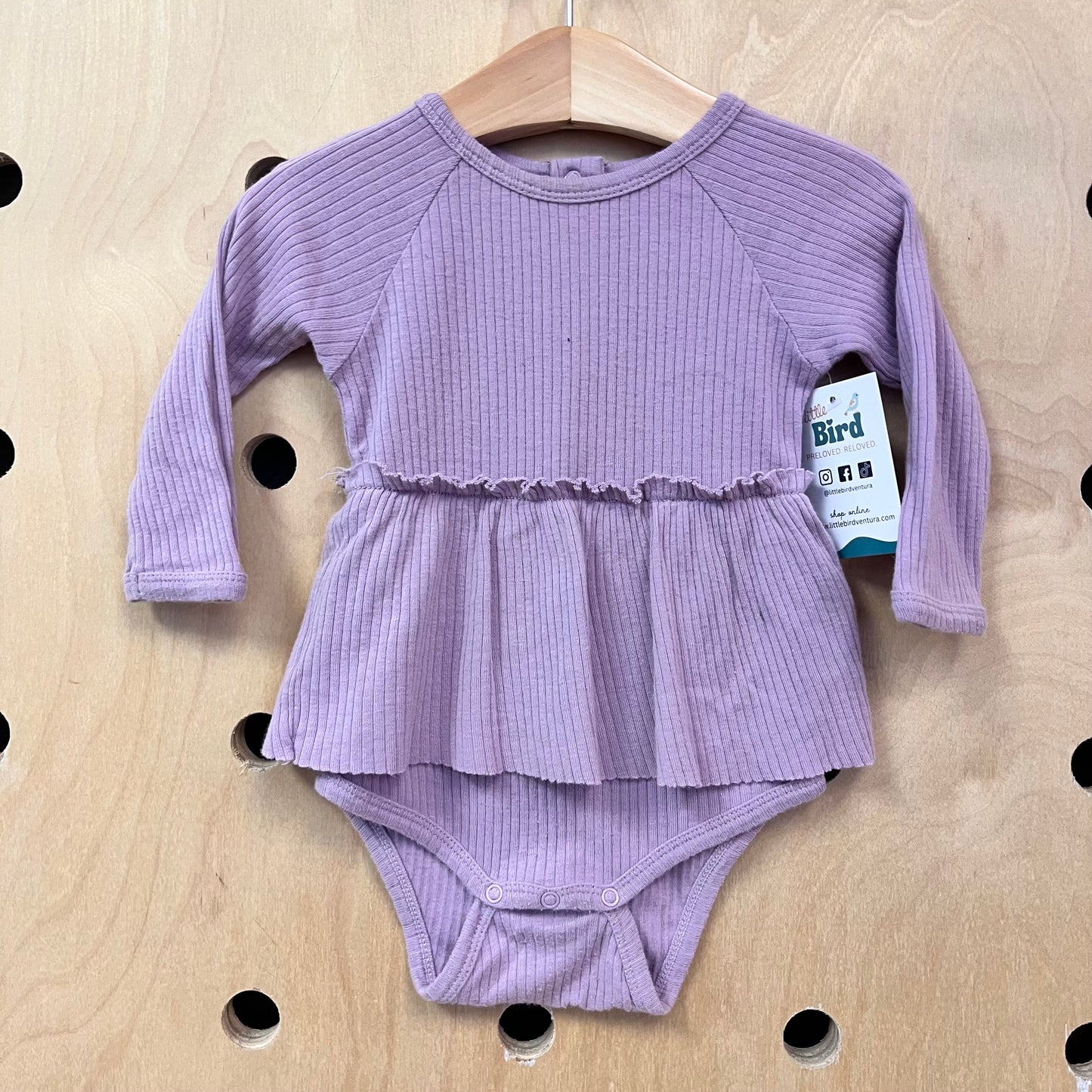 Lavender Ribbed Skirted Bodysuit