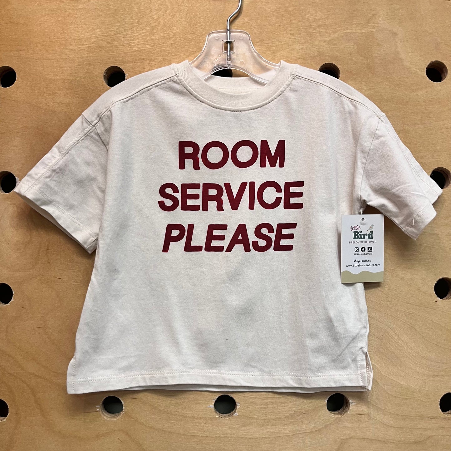 White/Red 'Room Service' Tee