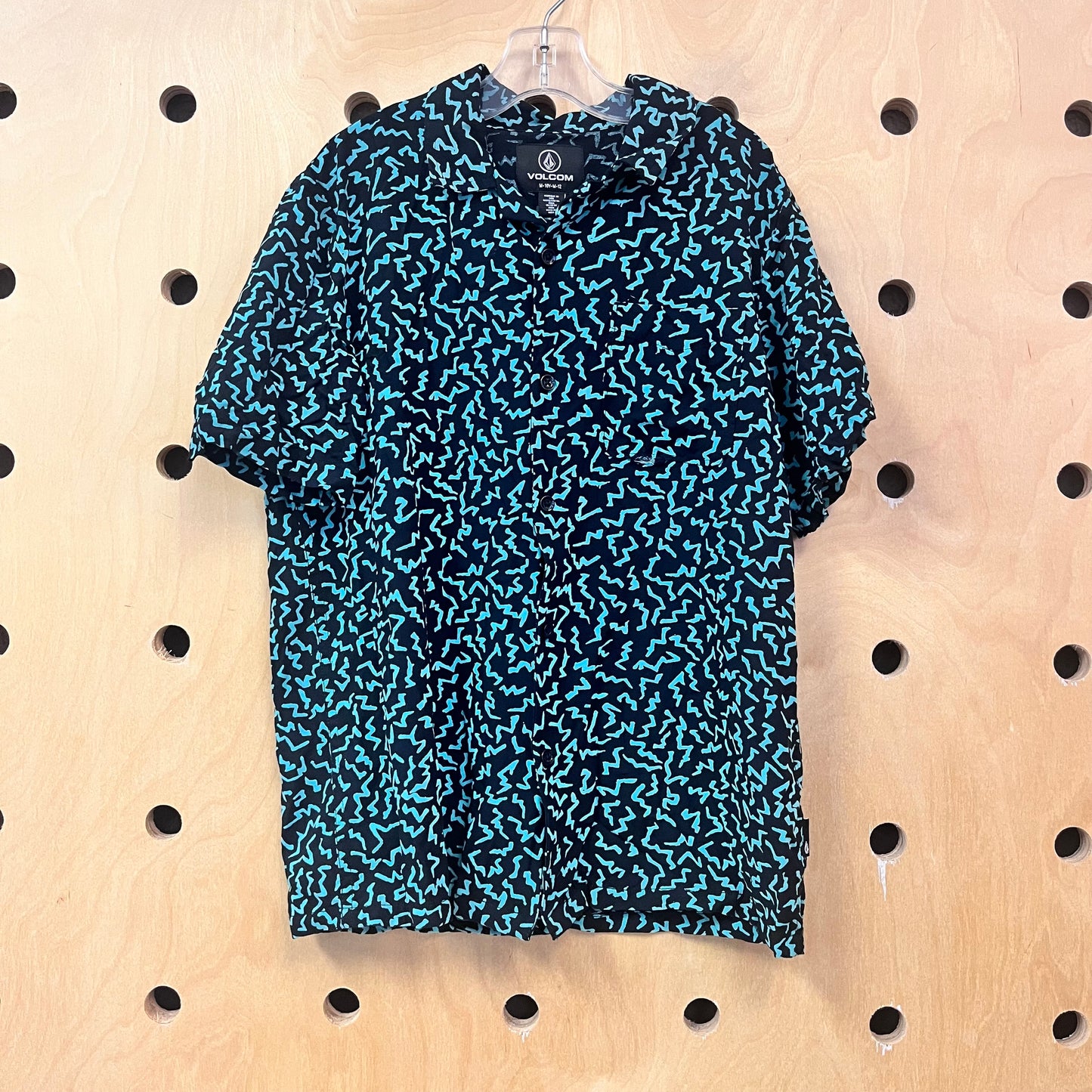 Black & Teal Button Up Shirt