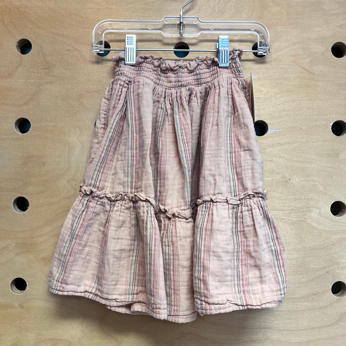 Clay Striped Cotton Skirt
