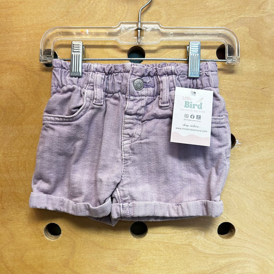 Lavender Cuffed Denim Shorts
