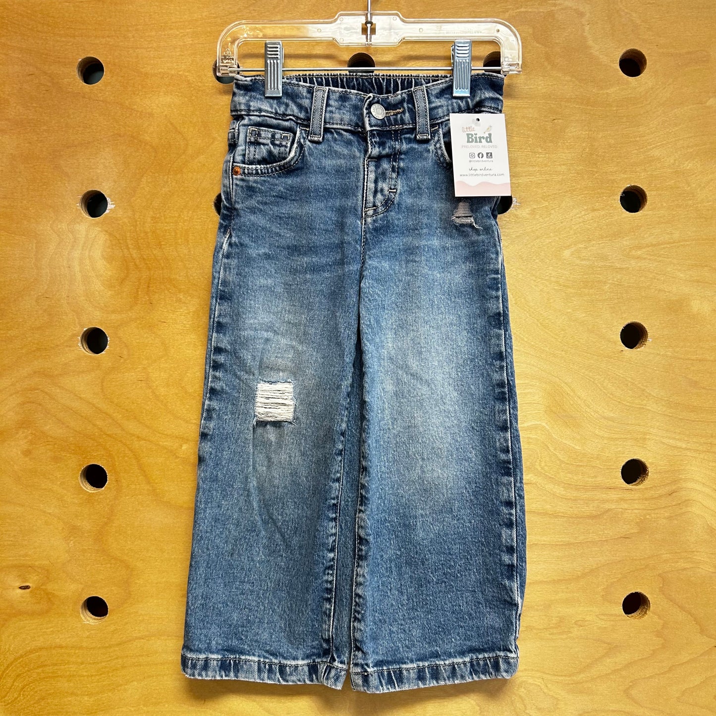 Distressed Wide Leg Denim