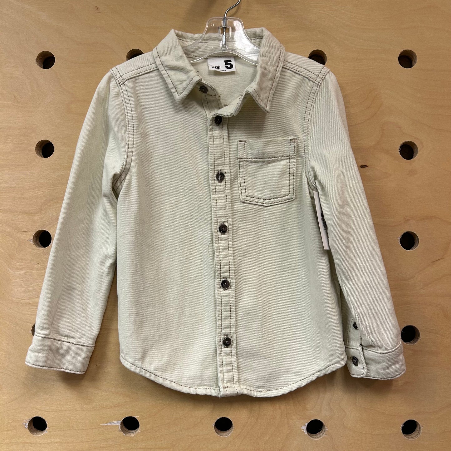 Cream Denim Button Up