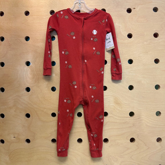 Rust Embroidered Baseball Zippy