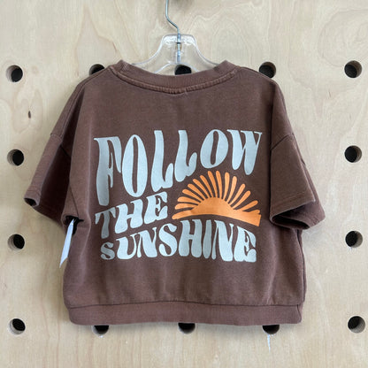 Brown Follow the Sunshine Boxy Pullover