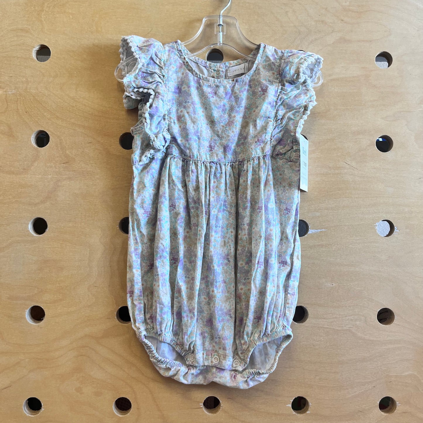 Cream/Purple Floral Romper