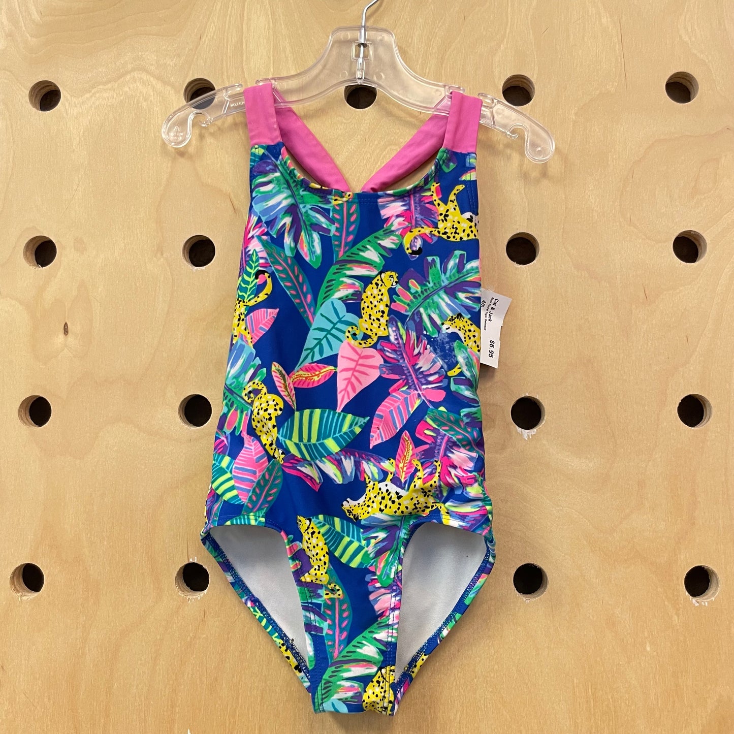 Blue Floral Tiger Swimsuit