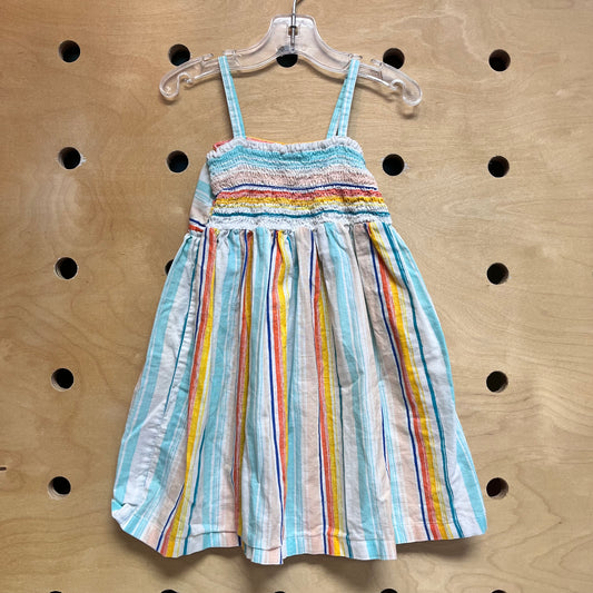 Blue/Yellow Striped Tank Dress