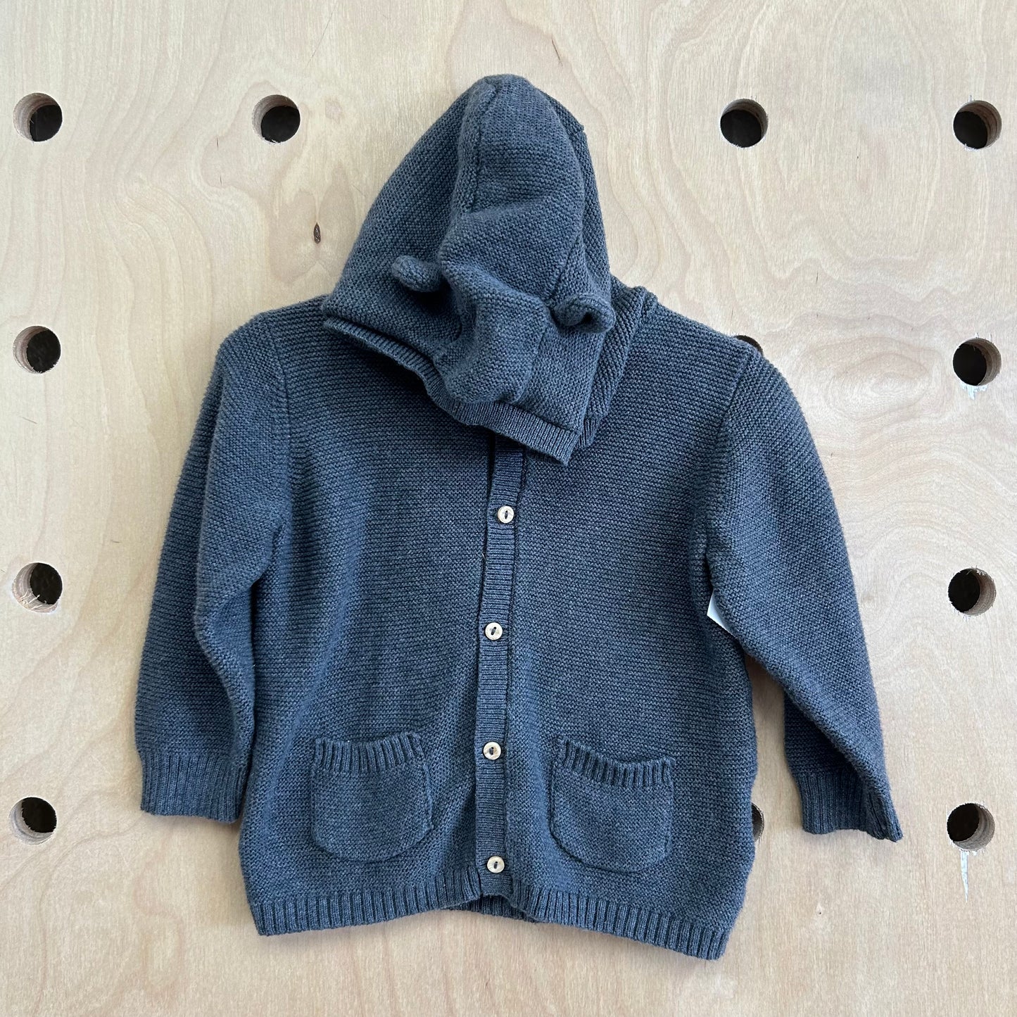 Organic Grey Hoodie Cardigan