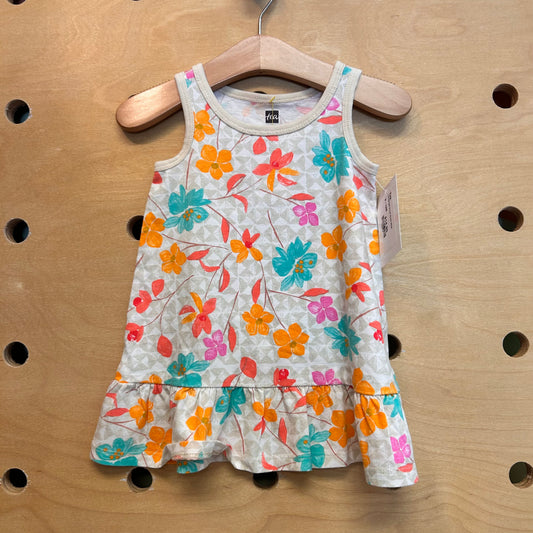 Tan/Bright Floral Dress NEW!