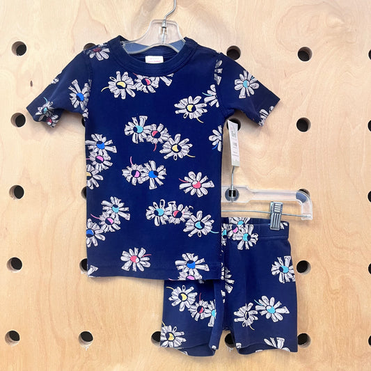 Blue/White Cotton Flowers Pajamas