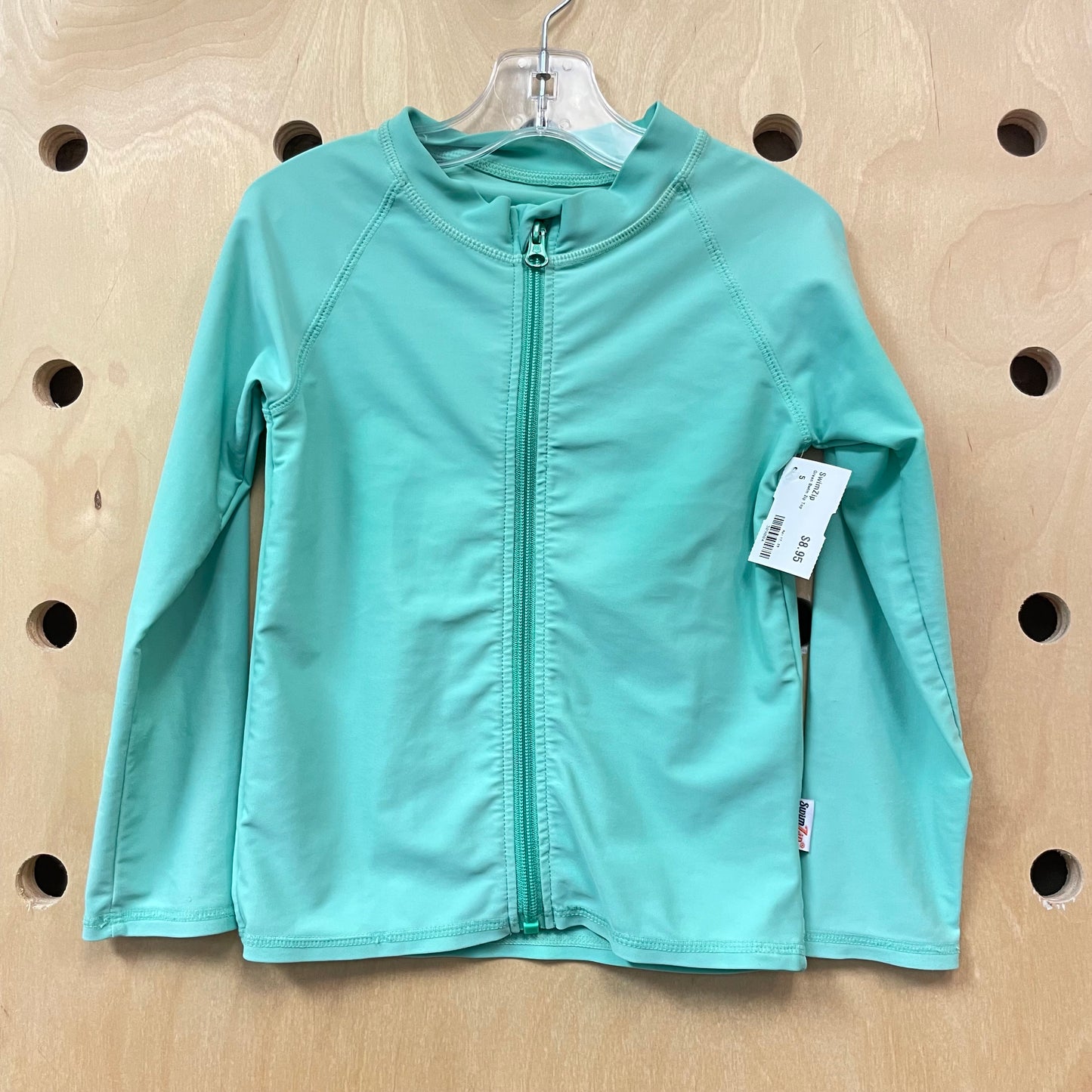 Green Swim Zip Top