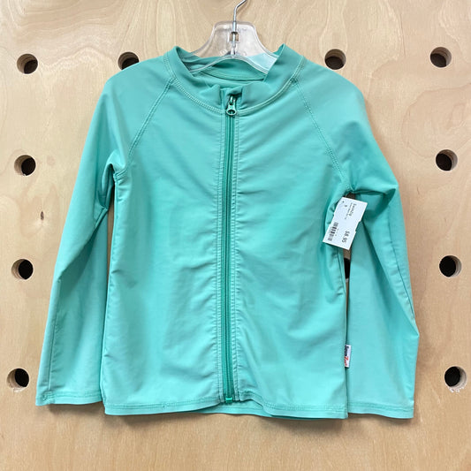 Green Swim Zip Top