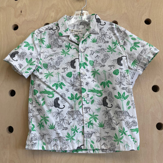 Cream Jungle Print Button Down