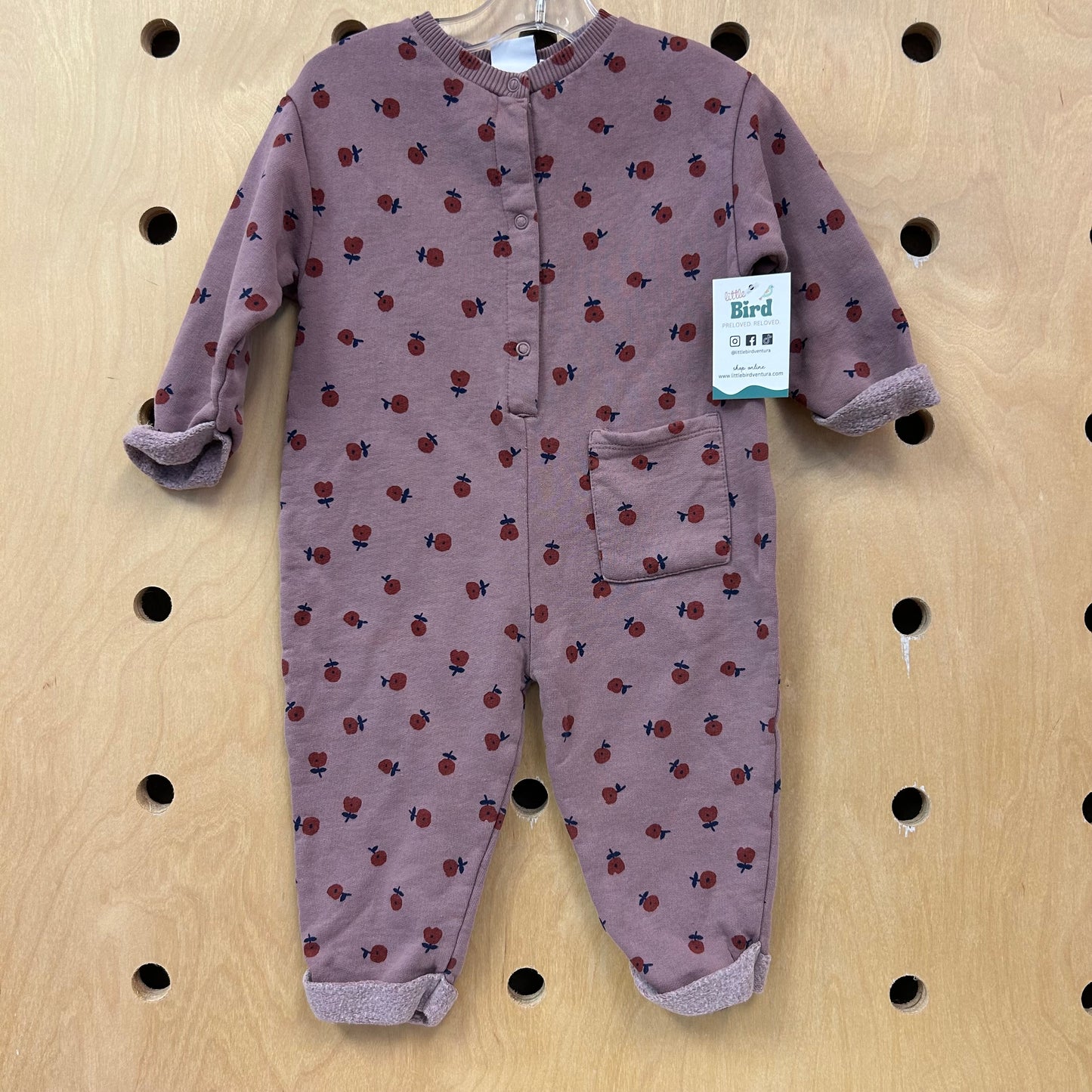 Dusty Purple Floral French Terry Romper