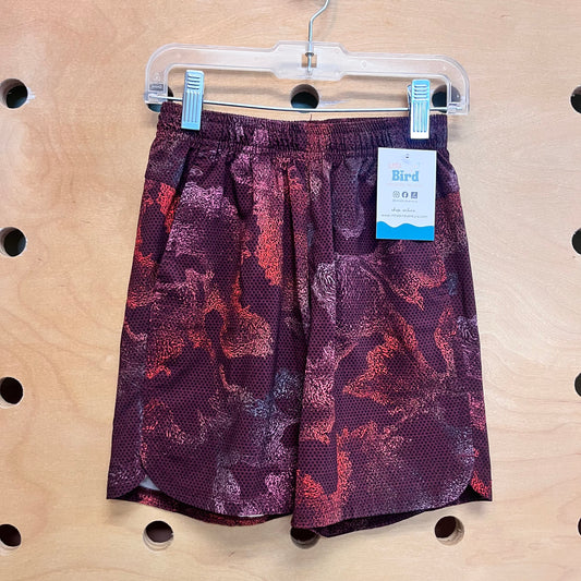 Maroon Colorful Active Shorts