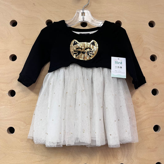 Black & Gold Tulle Kitty Dress