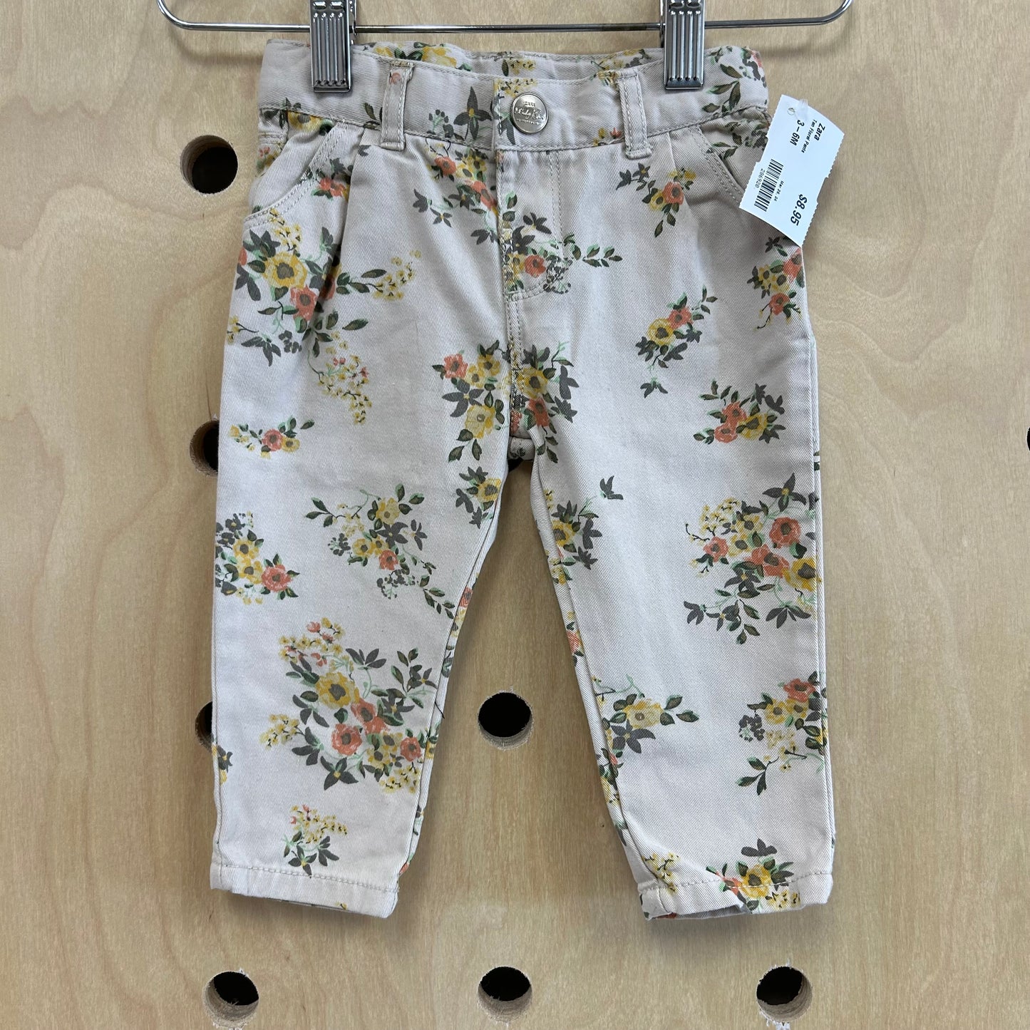 Tan Floral Pants