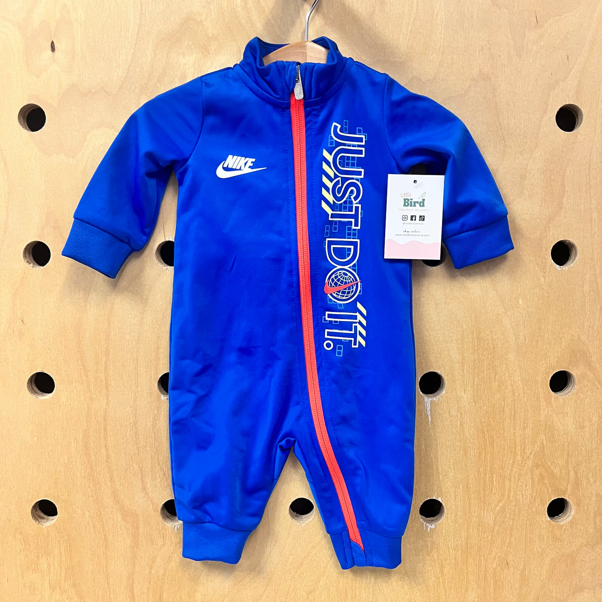 Blue Just Do It Zip Romper