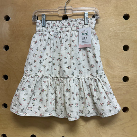 Ivory Floral Cotton Skirt