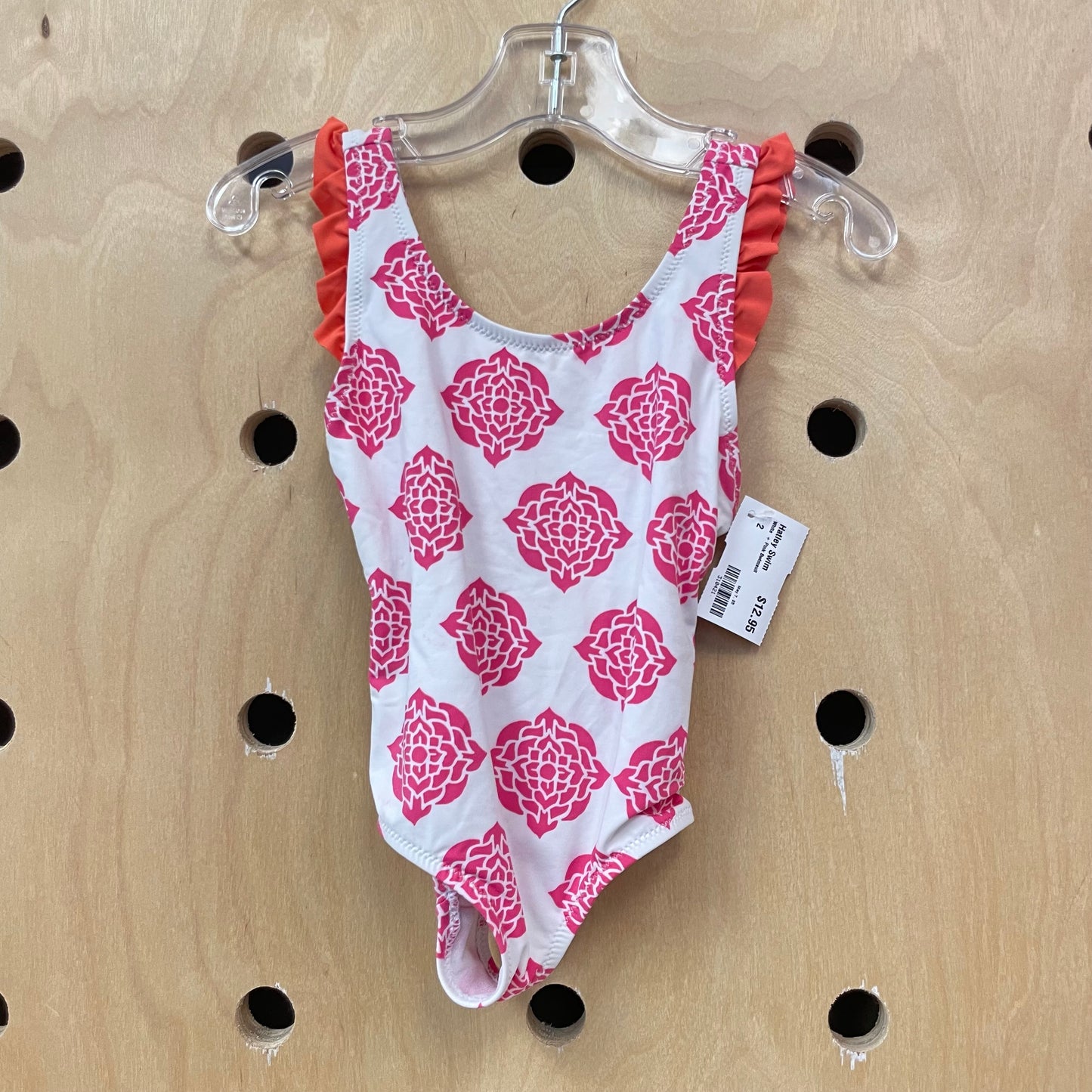 White  + Pink Swimsuit