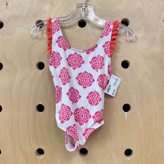 White  + Pink Swimsuit
