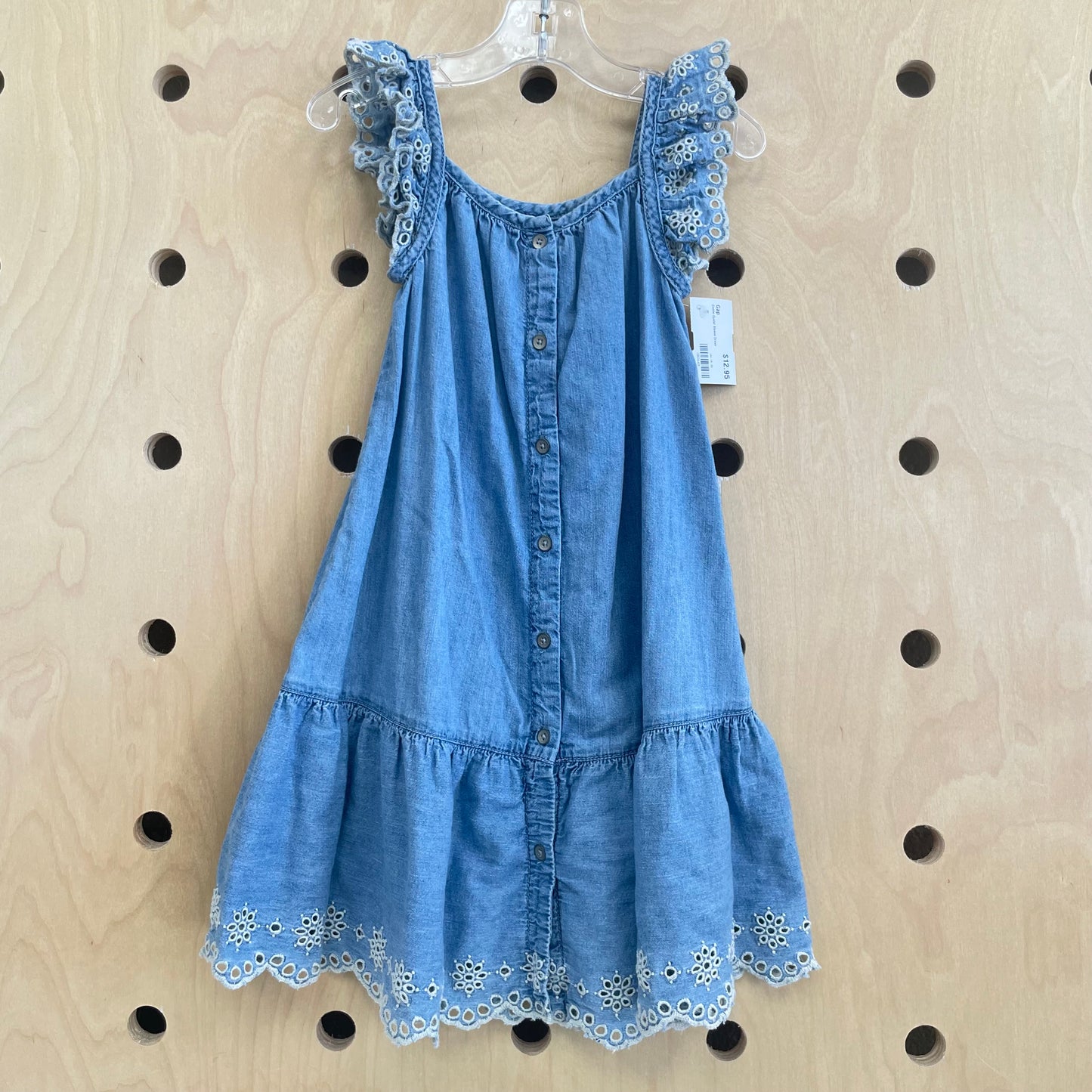 Denim Eyelet Sleeve Dress