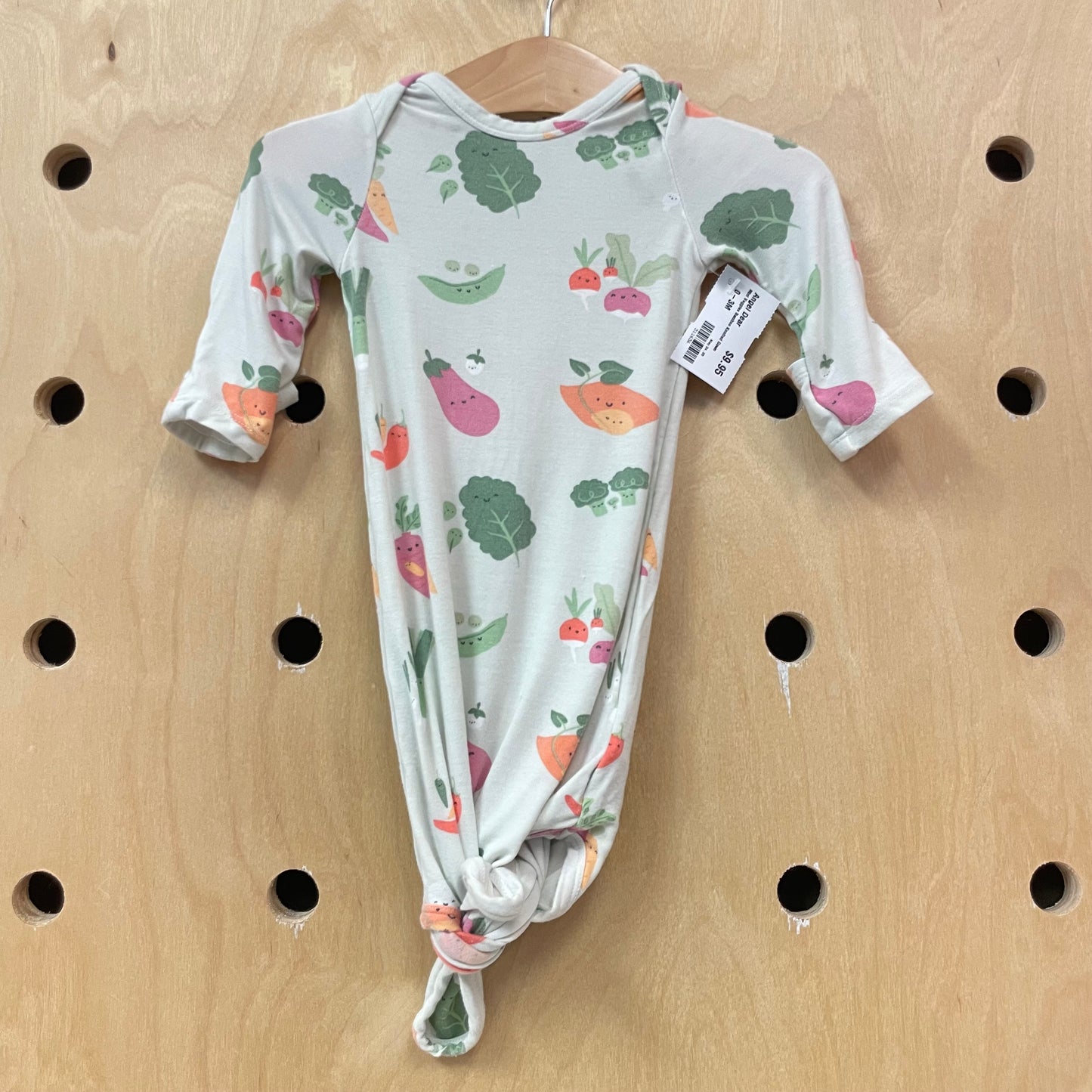 Mint Veggies Bamboo Knotted Gown