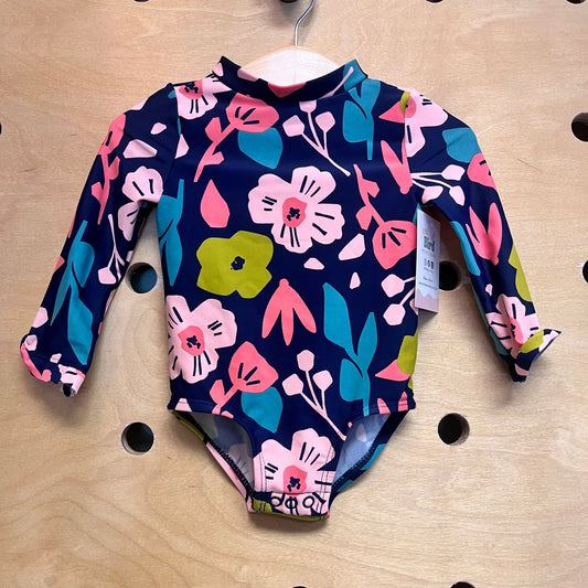 Blue/Pink Floral Swimsuit