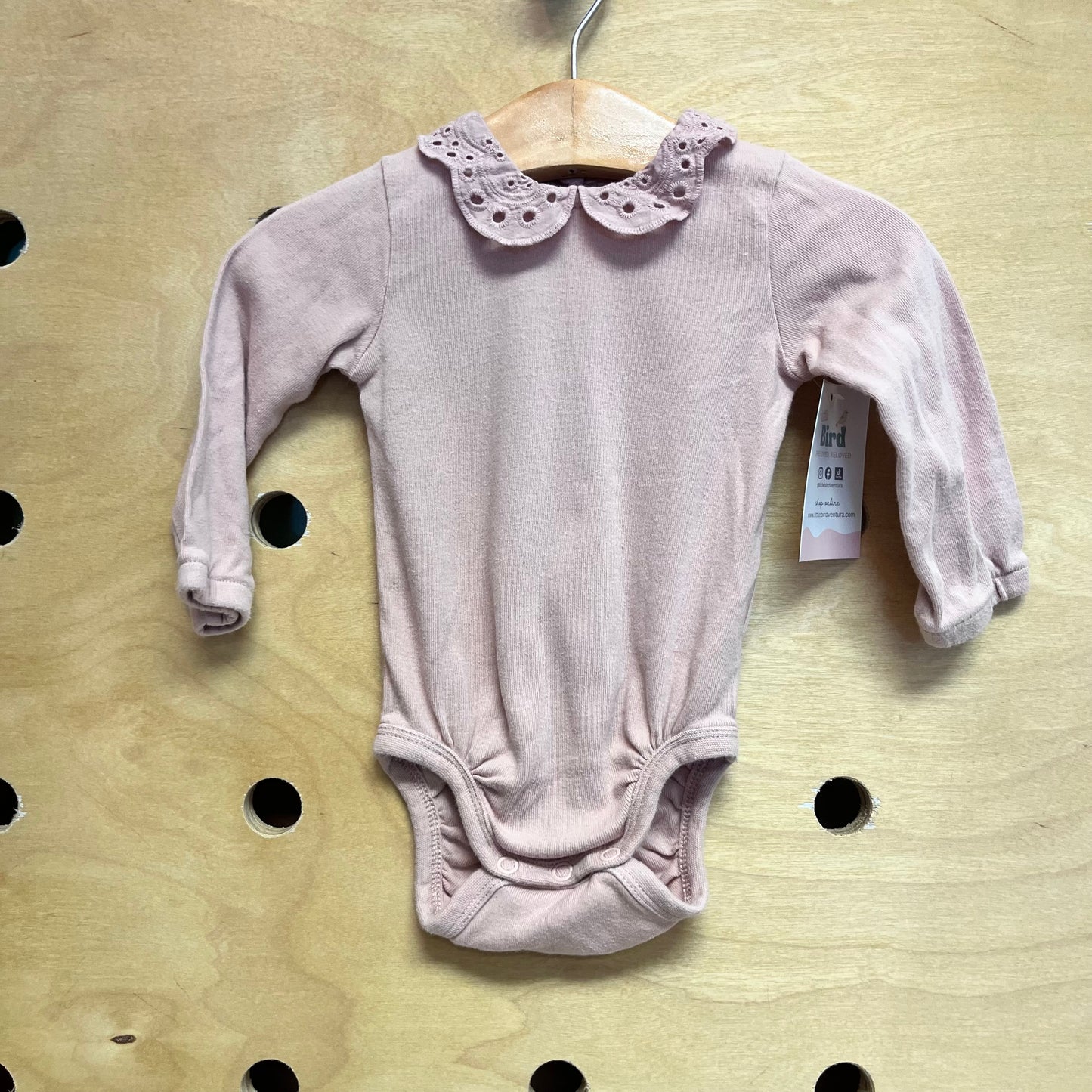 Organic Blush Eyelett Collar Bodysuit