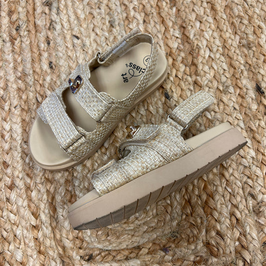 Double Strap Rafia Sandals