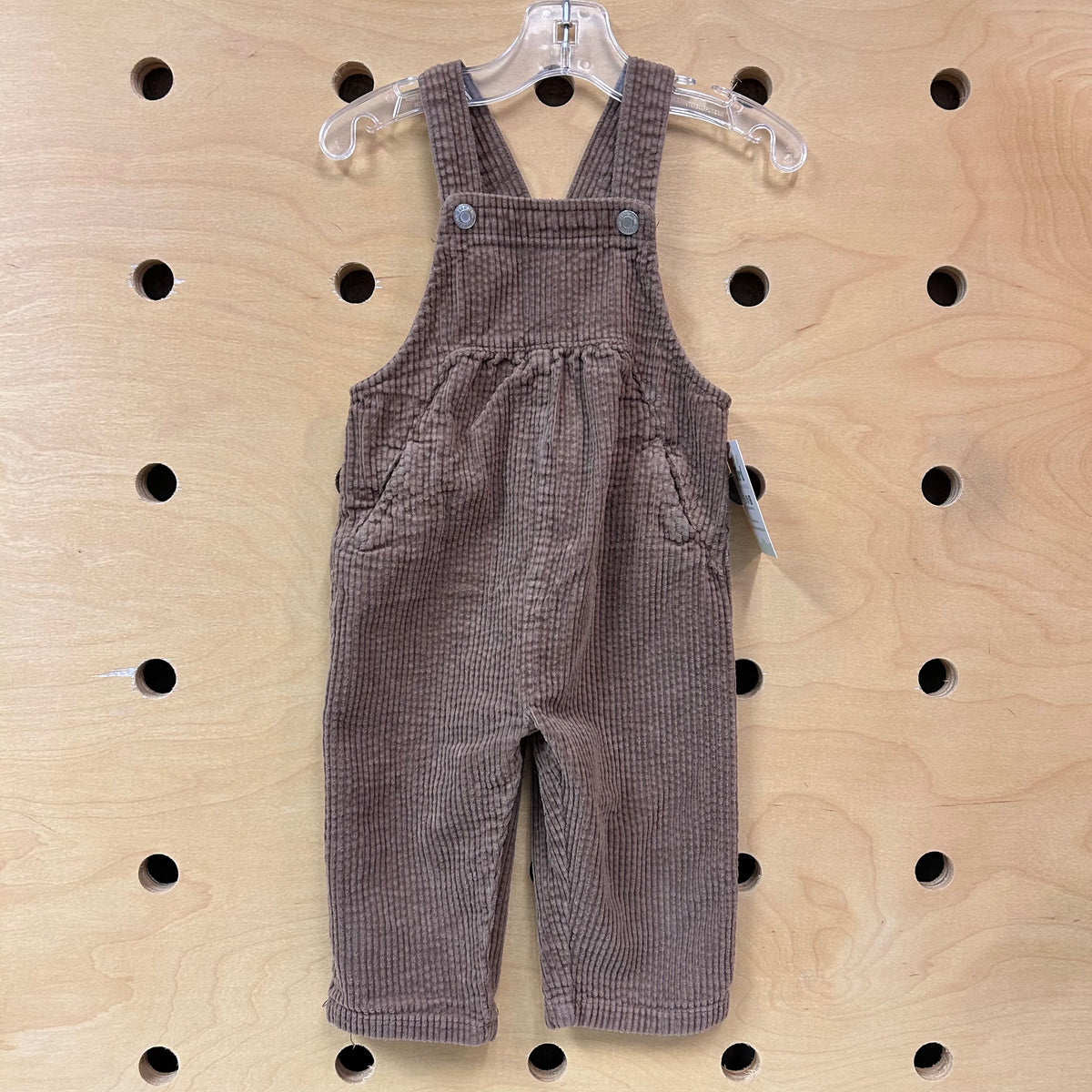 Brown Ribbed Overalls