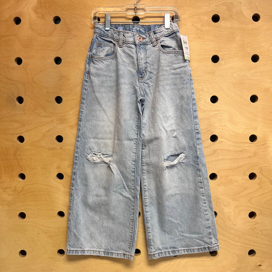 Distressed Wide Leg Denim