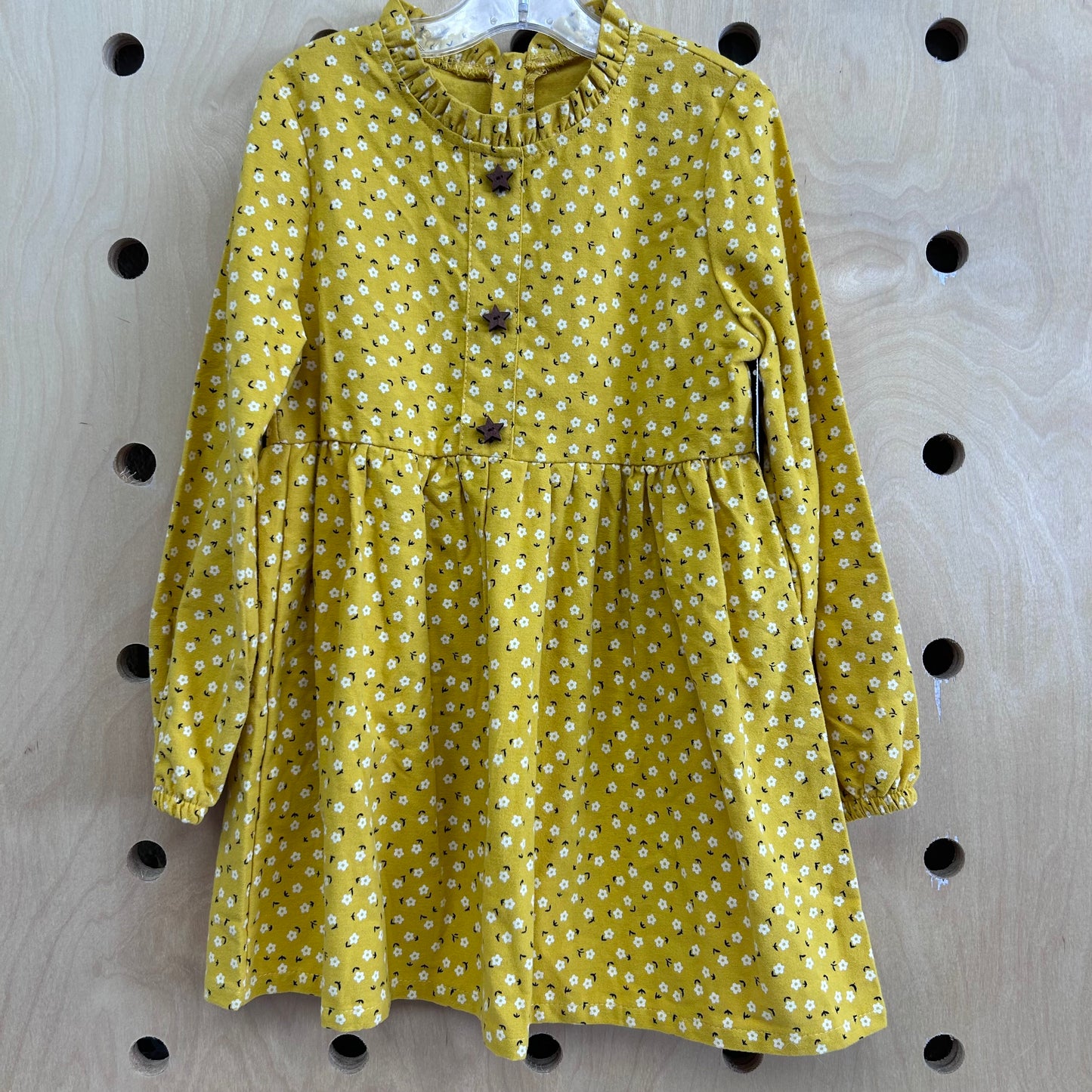 Yellow Floral Flannel Dress