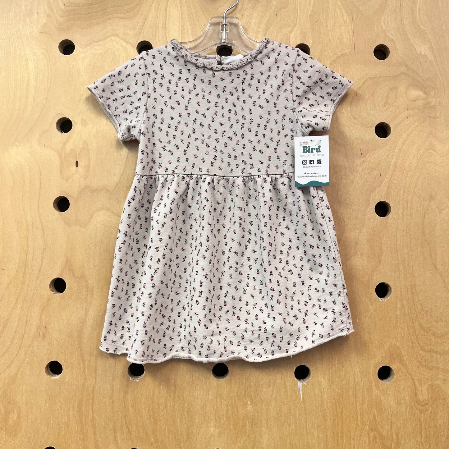 Beige + Pink Floral Dress