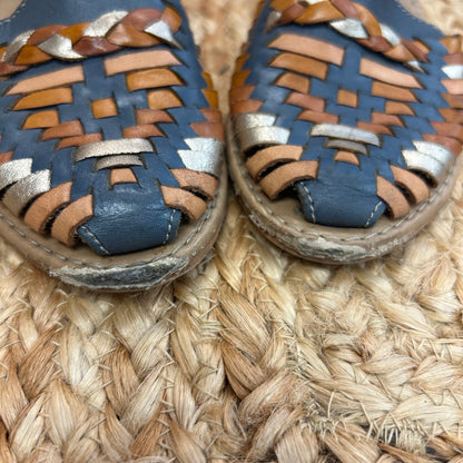 Grey & Brown Leather Sandals