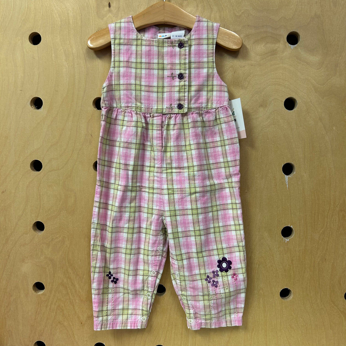 Gymboree Pink & Green Plaid Romper