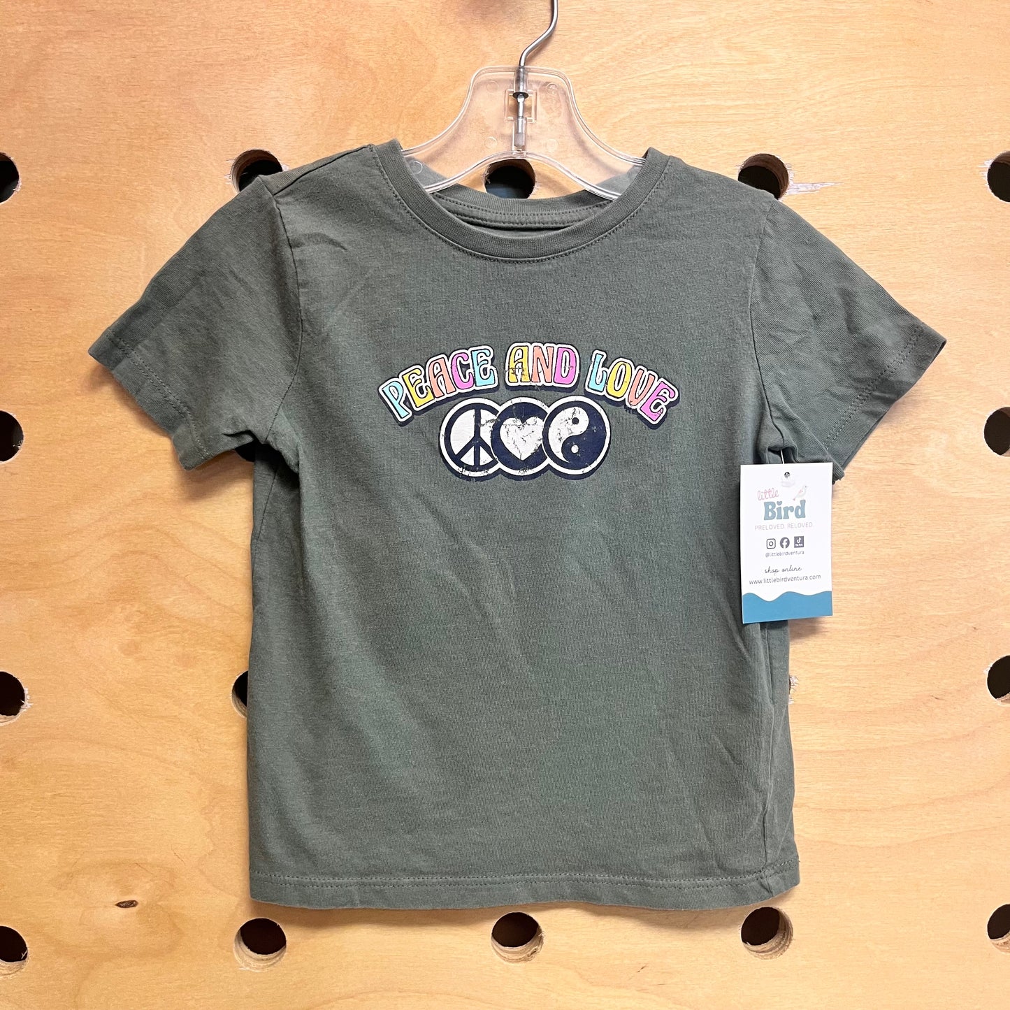 Green 'Peace & Love' Tee